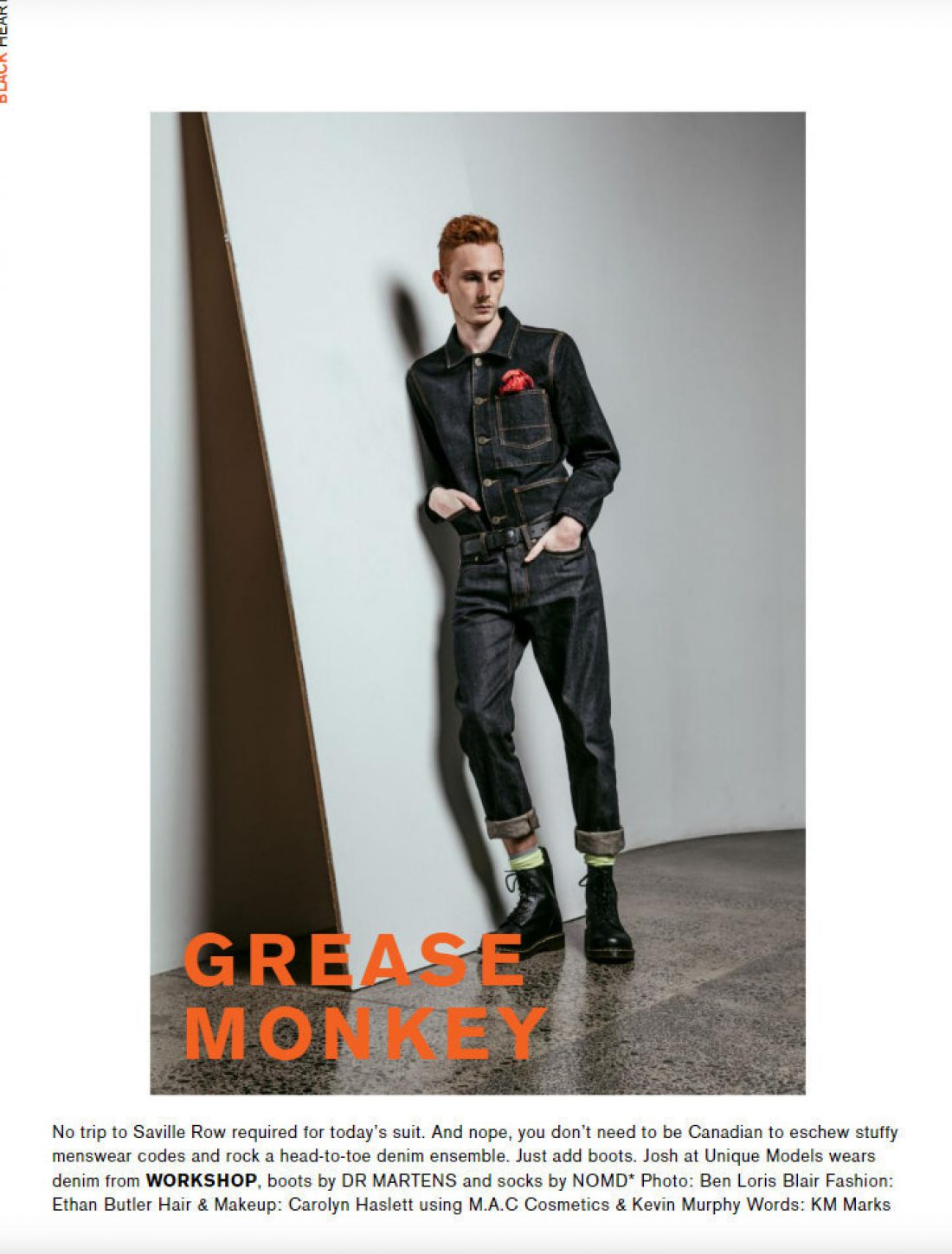 BLKONBLK10: Josh photographed by Ben Loris Blair; Fashion: Ethan Butler, Hair and Makeup: Carolyn Haslett; Words: KM Marks