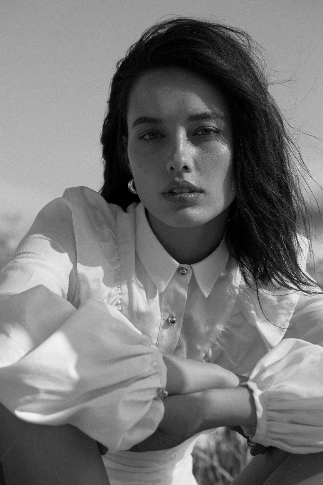 Zoe Stowers photographed for Badlands Journal by Kristina Yenko Styling Katherine Rizk Makeup Kristyan Low using Murad skincare and MAC Cosmetics Hair Graeme Cumming Model Zoe Stowers @ IMG Words Natalie Mell