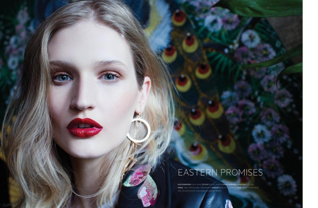 Jade photographed for Scenezine Magazine by Olivia Hemus, Styling : Rachel Morton