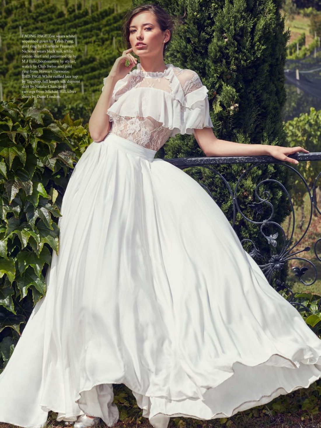 Zoe S photographed by Marissa Findlay for New Zealand Weddings Magazine: Styling Ana MacDonald ; Mua: Stacy Lee Ghin