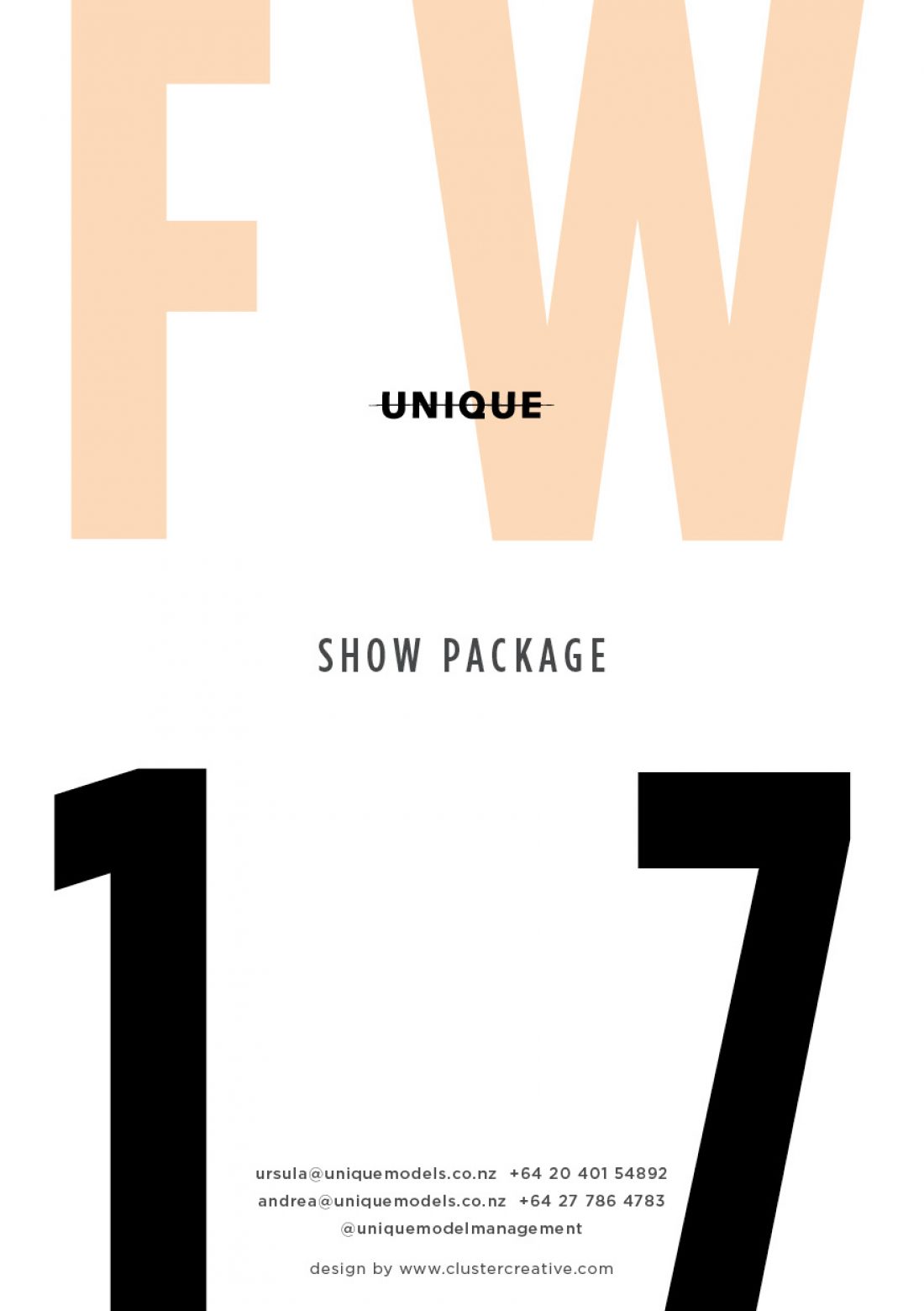 NZFW Showpackage FW ’17 designed by Tim Dove @ www.clustercreative.com